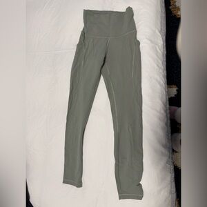 Olive Green High-Waisted Leggings
